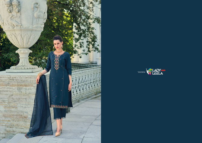 Iqra By Lady Leela Viscose Silk Embroidery Kuryi With Bottom Dupatta Wholesale Online